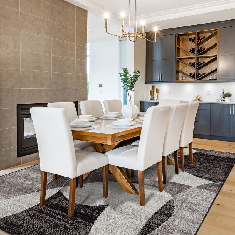 World Rug Gallery Contemporary Distressed Circle Area Rug:  Geometric,  Low Pile,  Stain & Fade Resistant image number 8