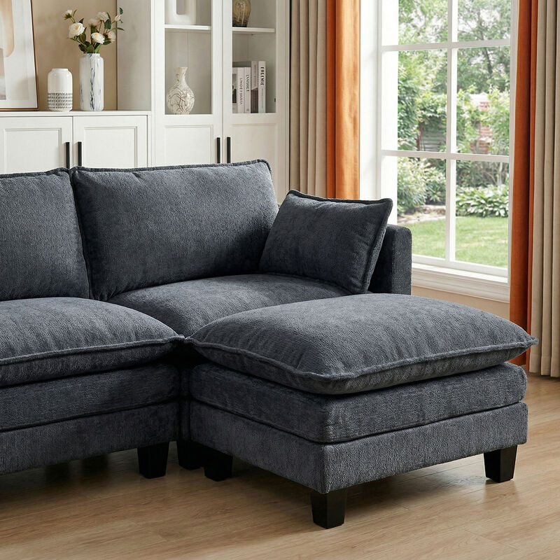 Modular Chenille Sectional Sofa image number 5