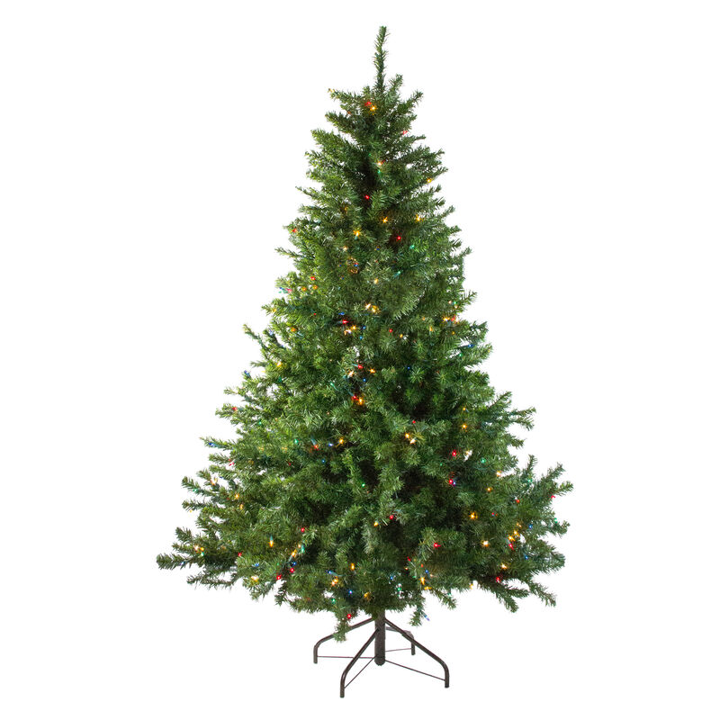 6' Pre-Lit Medium Canadian Pine Artificial Christmas Tree - Multicolor Lights
