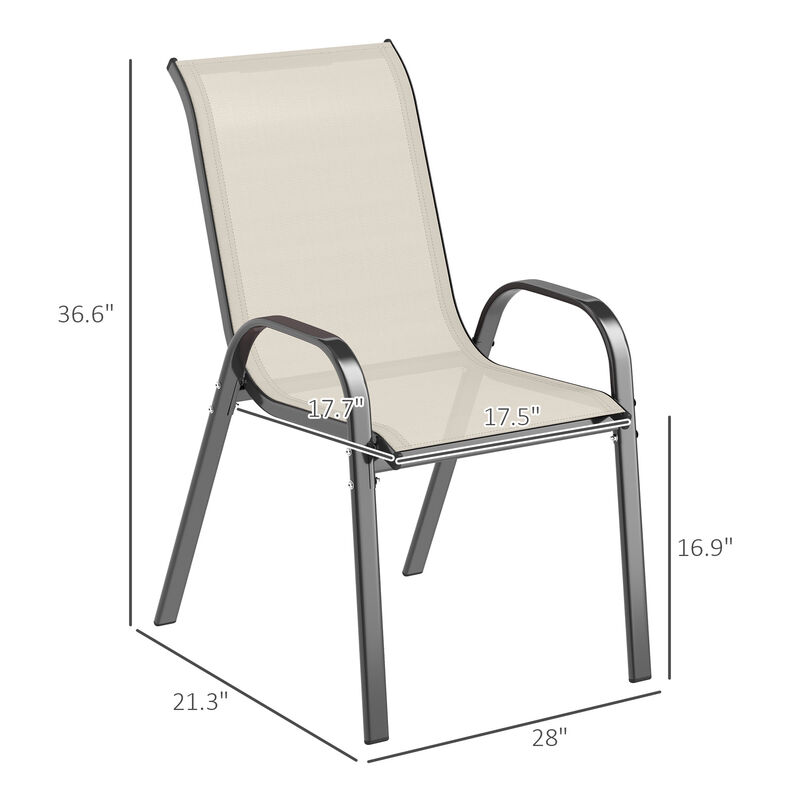 Hivvago 4-Piece Patio Dining Chair Set with High Back image number 2