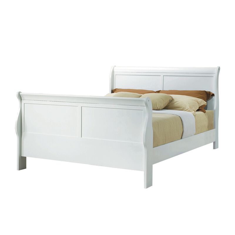 Queen Size Bedroom Set, White Finish, 2-Piece Set with Bed and Nightstand image number 4