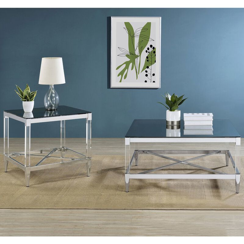 Coaster Co. of America Lindley Square Tempered Mirror Acrylic Coffee Table Chrome