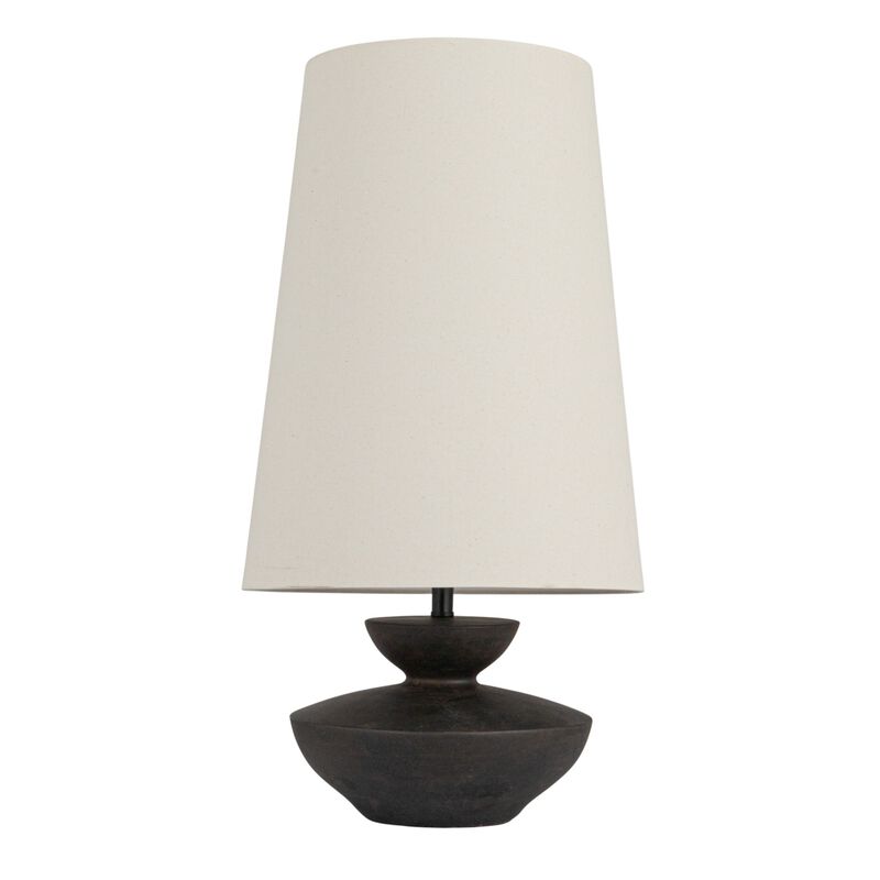 Resin Table Lamp with Sculptural Base, Black image number 3