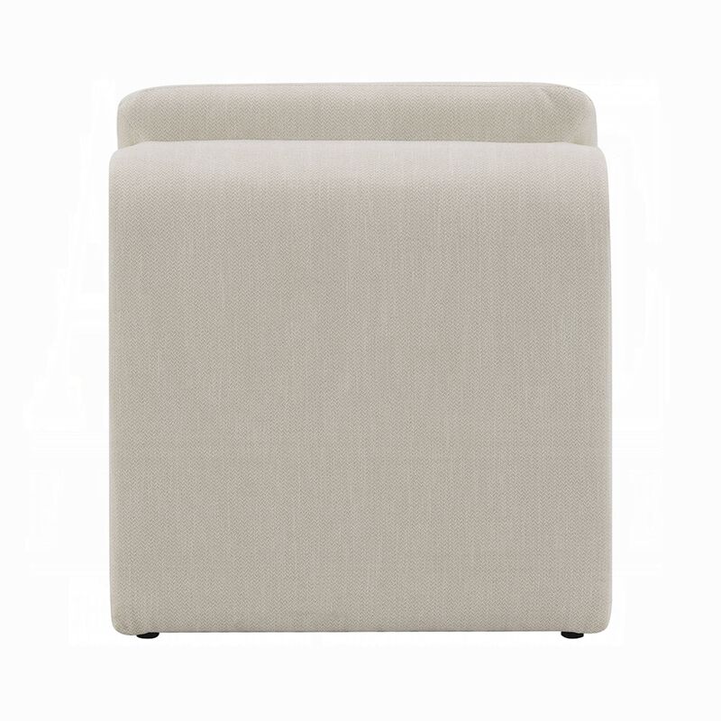 Kami Accent Chair, Curved Open Base, Armless Modern Ivory Boucle