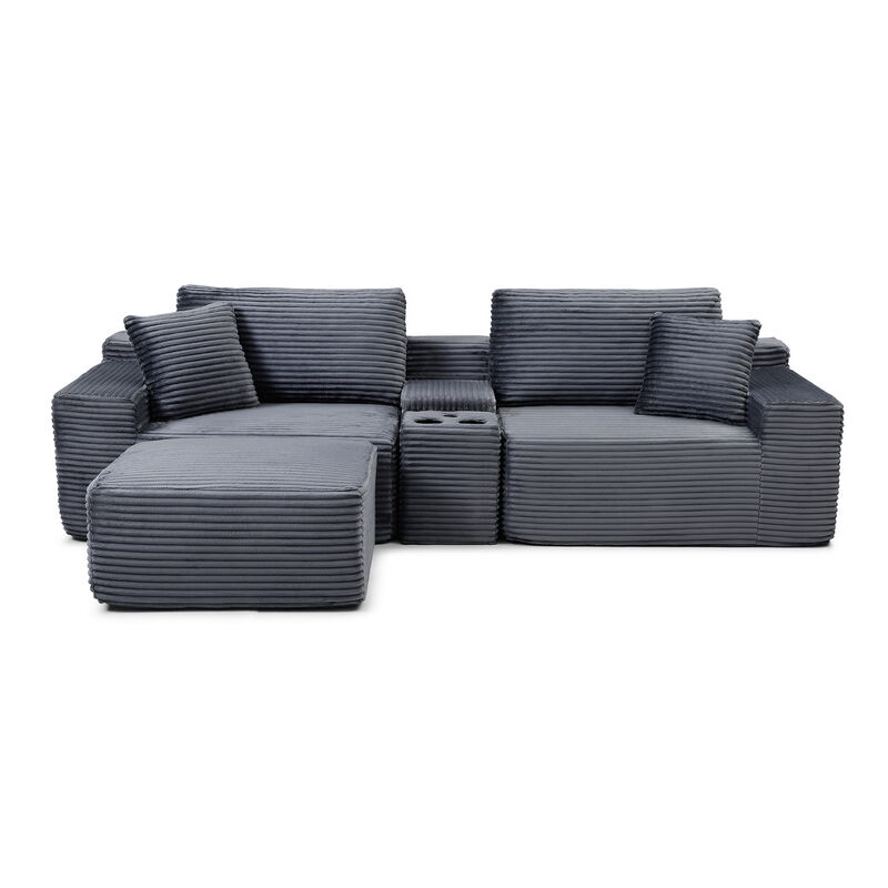 Snogla Sectional Sofa with Cup Holders image number 0