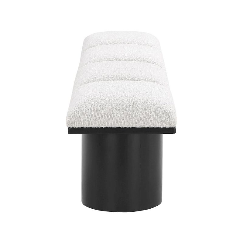 Meridian Furniture Pavilion Cream Boucle Fabric Bench