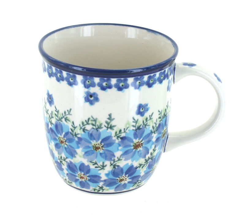 Blue Rose Polish Pottery Ballina Plain Coffee Mug