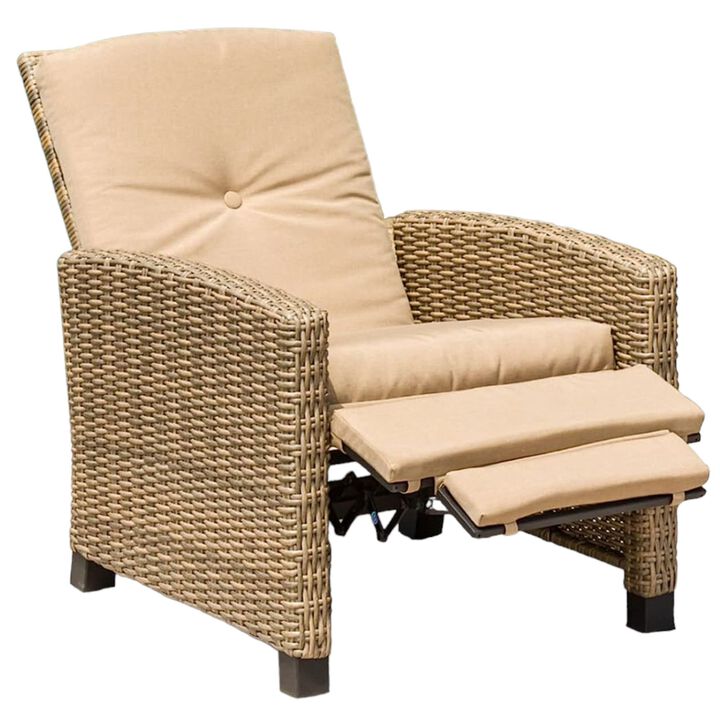 Indoor & Outdoor Recliner All-Weather Wicker Patio Chair Ideal for Relaxing Outdoors