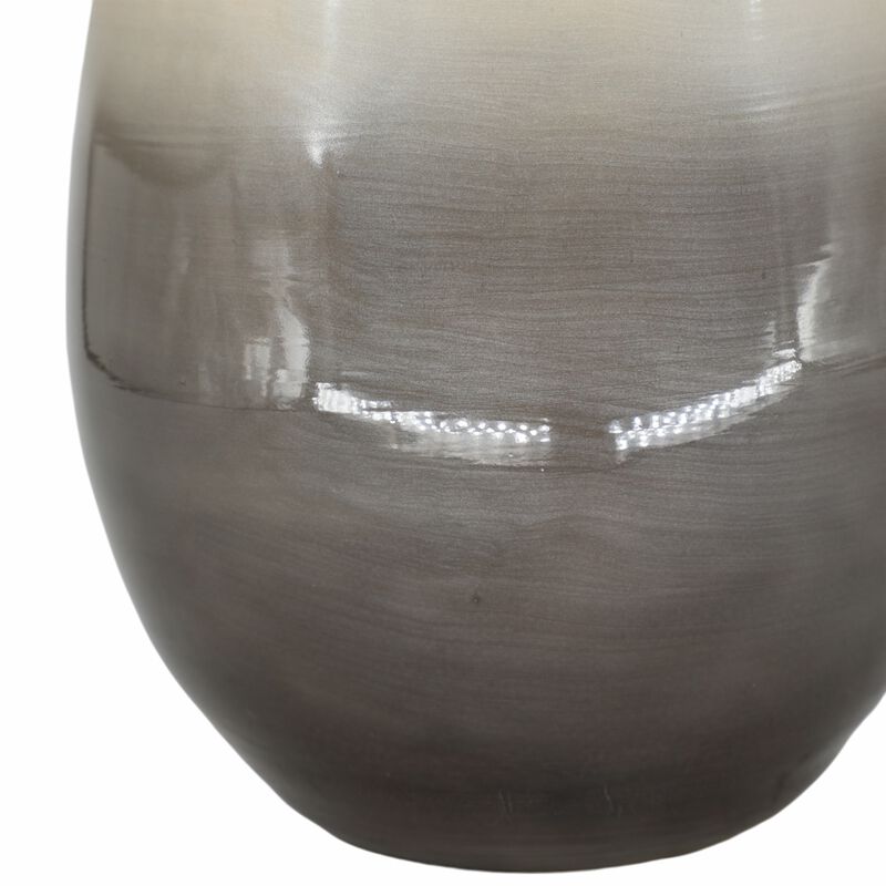 Glass 18" Vase With Metal Rim image number 3
