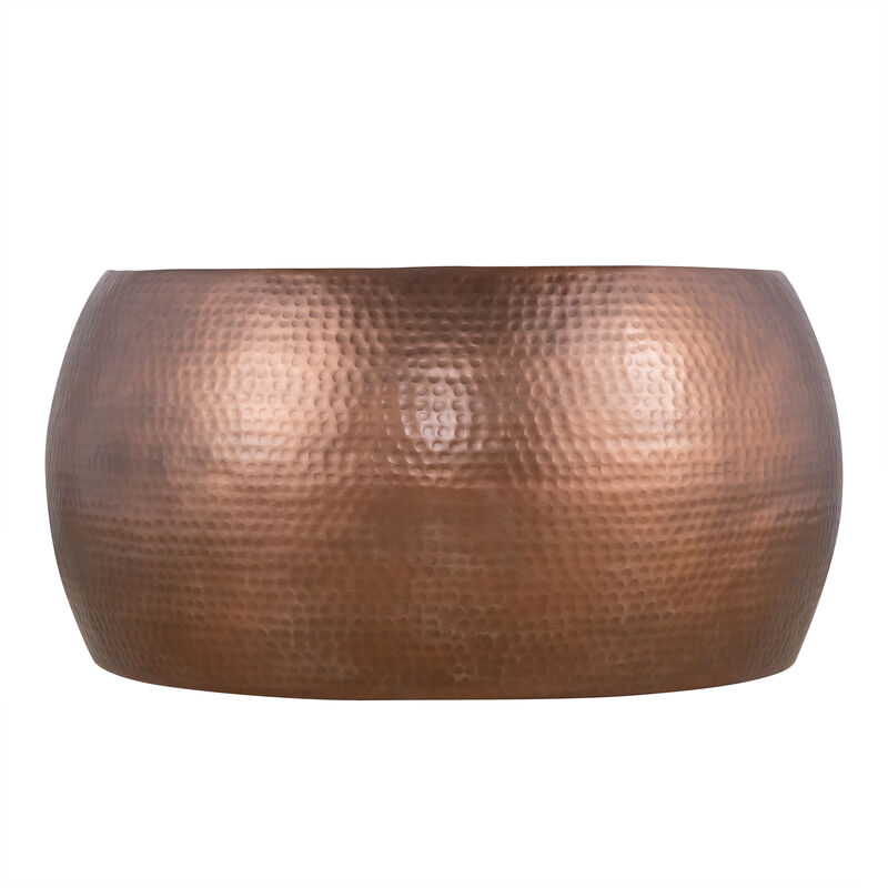 Jorevyn Gold Hammered Coffee Table image number 8