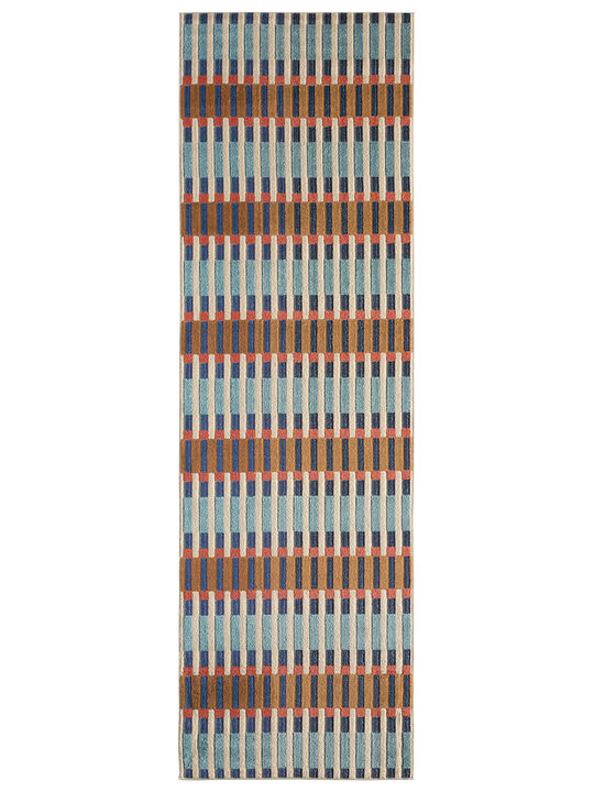 Alina Notch Blue 3' x 10' Runner Rug