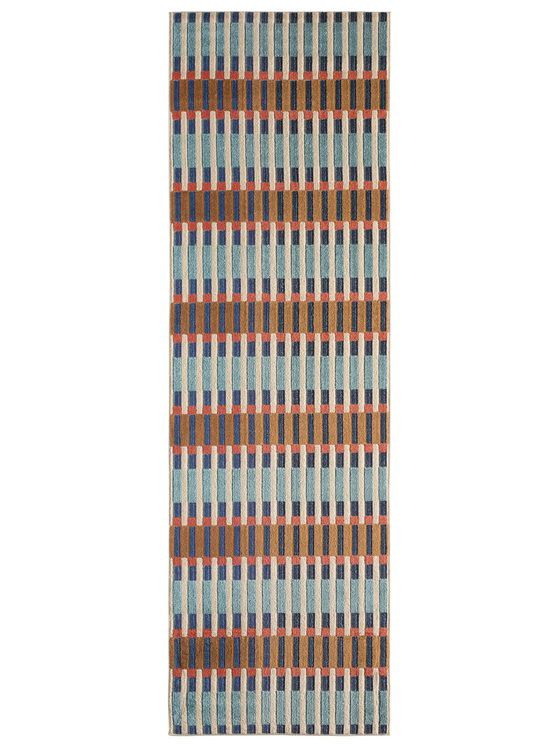 Alina Notch Blue 3' x 10' Runner Rug image number 0