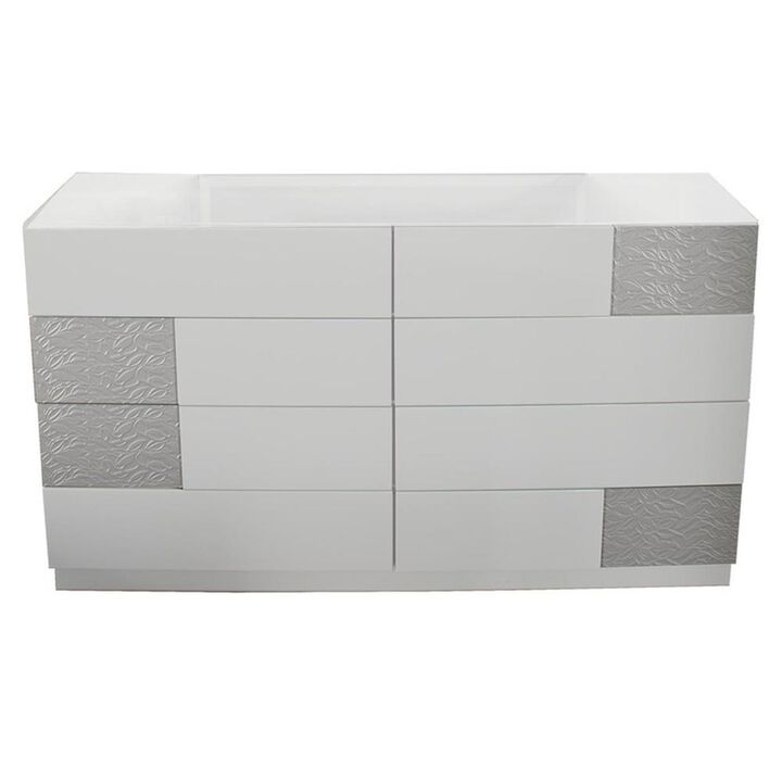 Best Master Furniture Naple Modern Dresser in Gray/Silver