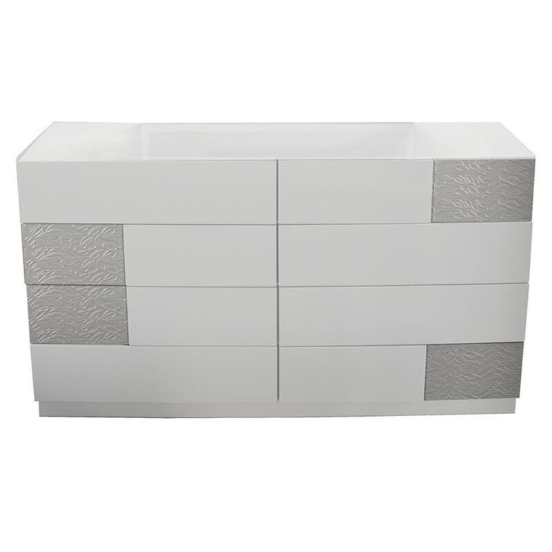 Best Master Furniture Naple Modern Dresser in Gray/Silver