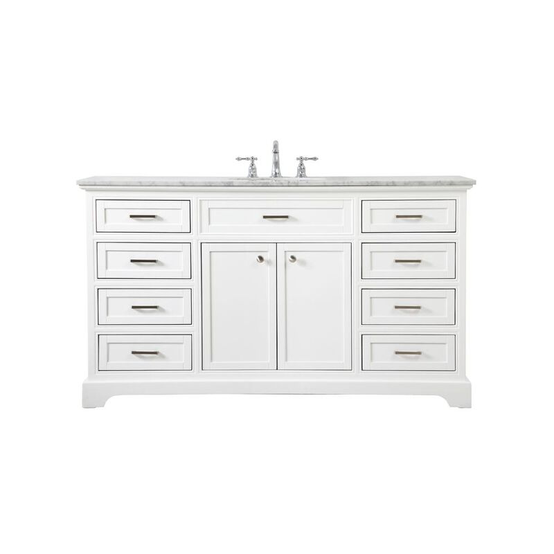 Elegant Kitchen and Bath 60 inch Single bathroom vanity in white