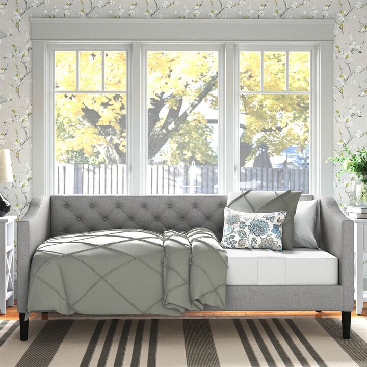 Fabric Daybed with Button-Tufted Upholstery – Perfect for Guest Room or Living Room