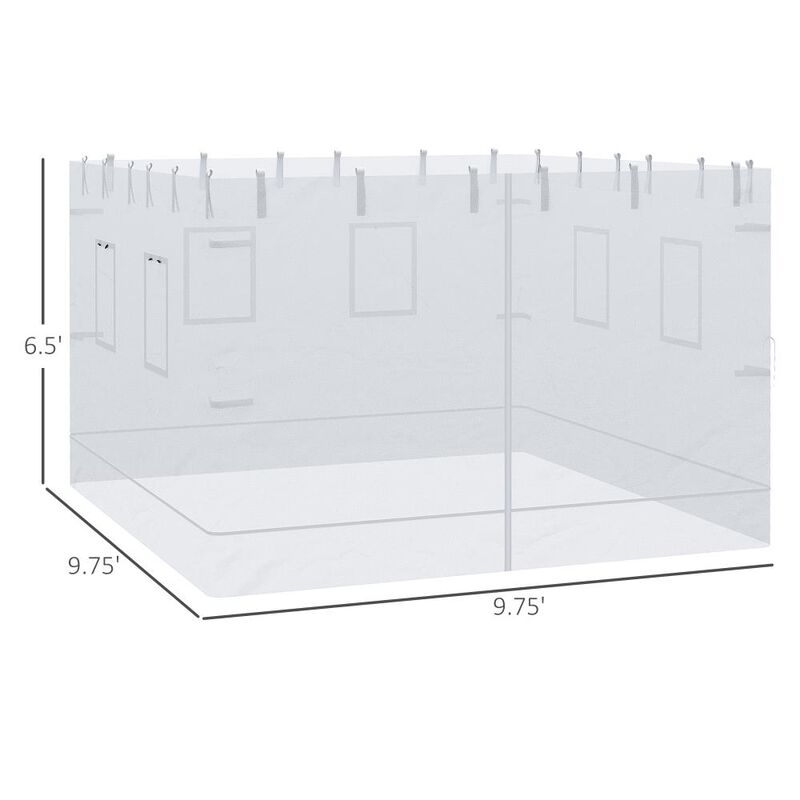 Hivvago Pop Up Canopy Screen Walls Set of 4 with Zipper Door image number 2