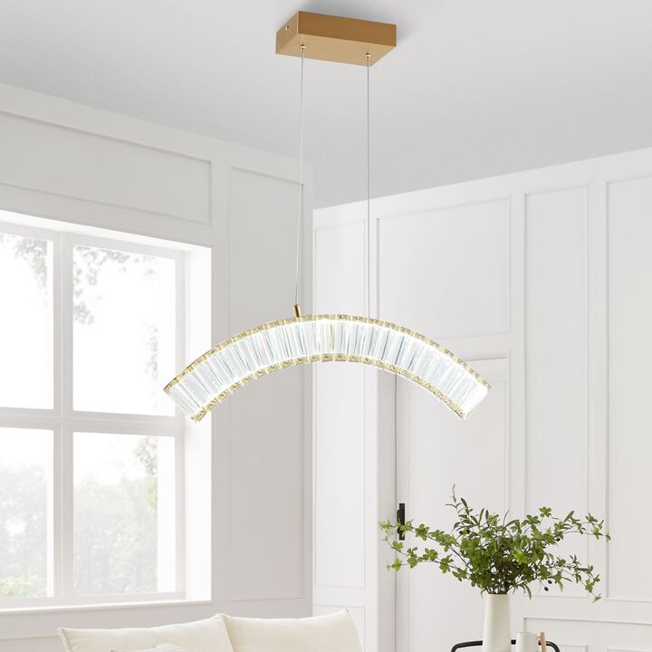 Sanford Chandelier Gold Crystal Integrated LED CC Technology 1 LED Strip