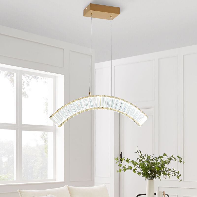 Sanford Chandelier Gold Crystal Integrated LED CC Technology 1 LED Strip