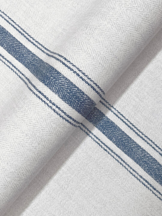 Linette Blue Fabric Stripe Wallpaper