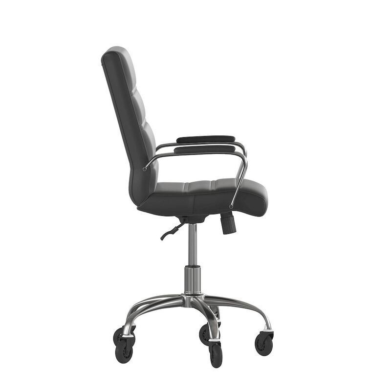 Flash Furniture Mid-Back Black Executive Swivel Office Chair with Chrome Frame, Arms, image number 2