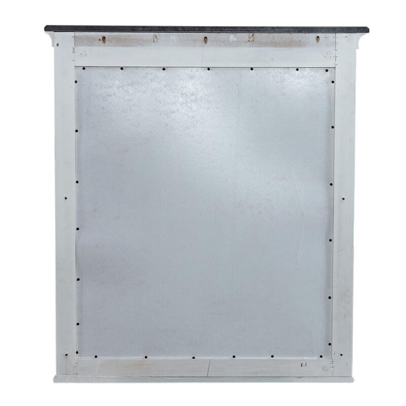 Liberty Furniture Allyson Park Crown Mirror in Wirebrushed White w/ Charcoal Top image number 3