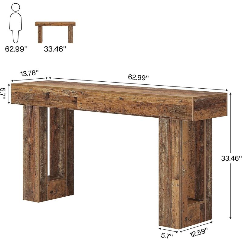 Tribesigns Farmhouse Wood Console Table image number 4