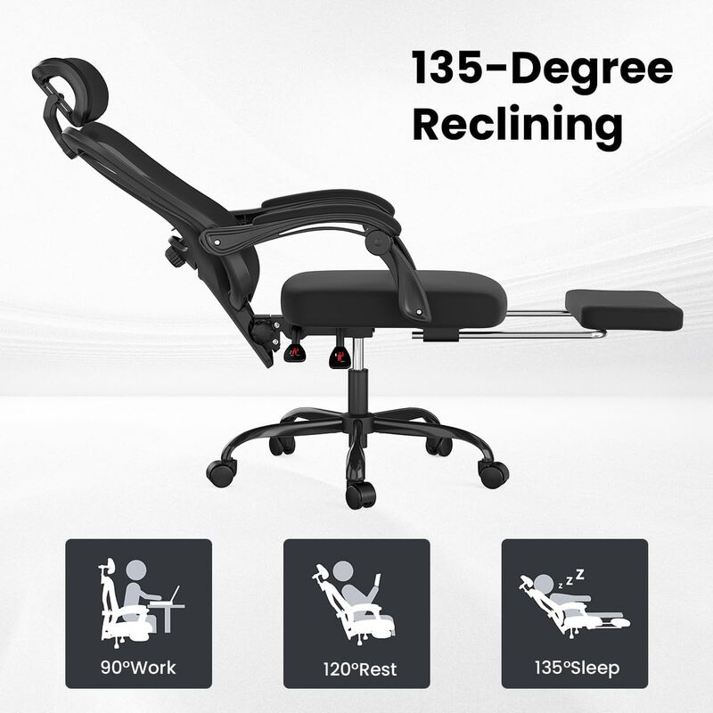 Petrimins Executive Office Chair with Retractable Footrest & Lumbar Support, All-Day Comfort Cross-Legged Desk Chair for Home Office image number 1