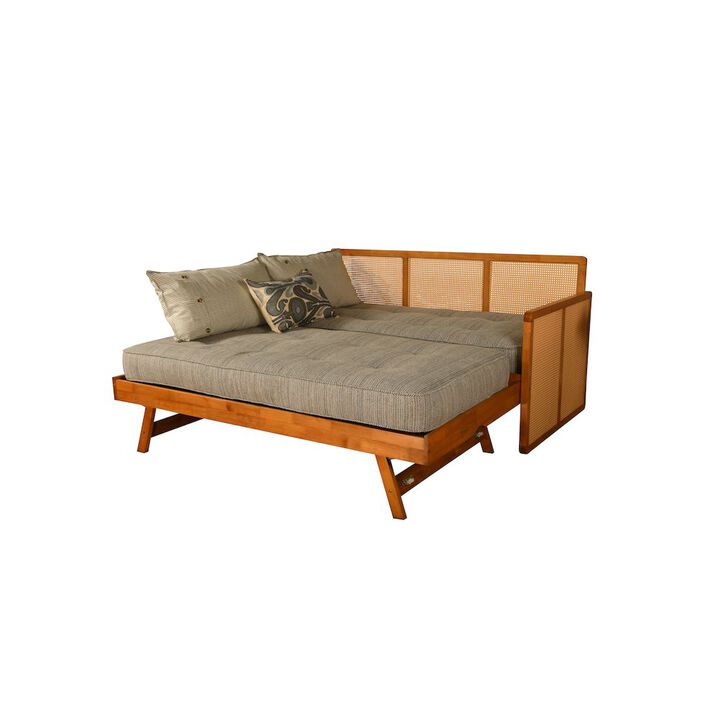 Abaco Pop-Up Daybed with Mattresses - Honey Finish