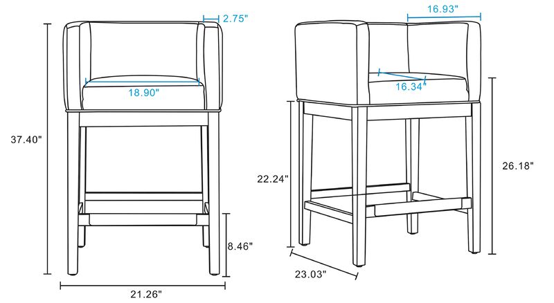 Kingsley Black Counter Stools (Set of 2) image number 1
