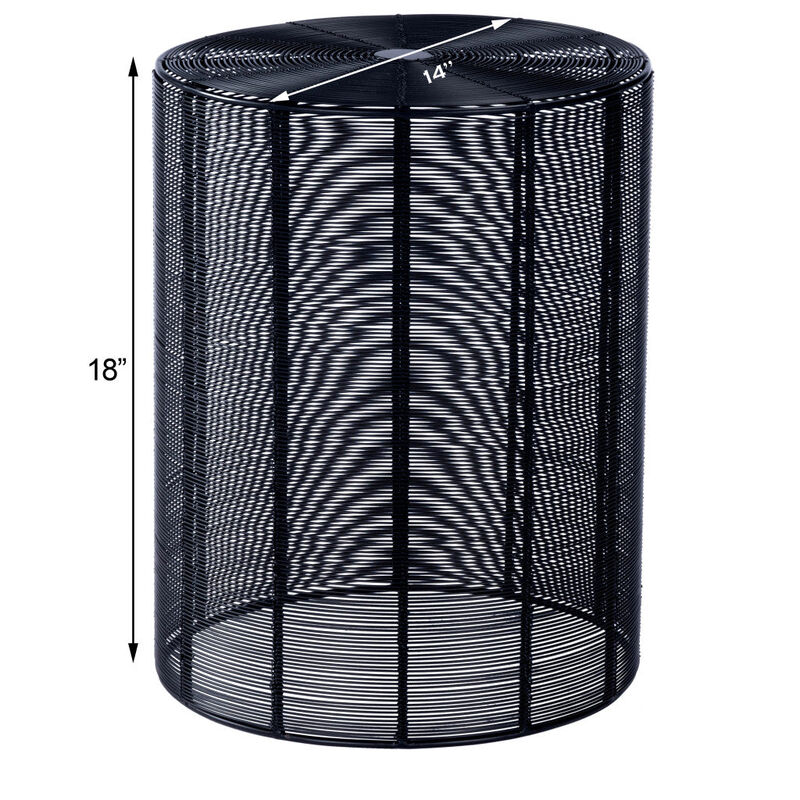 Homezia 18" Black Round Wire End End Table