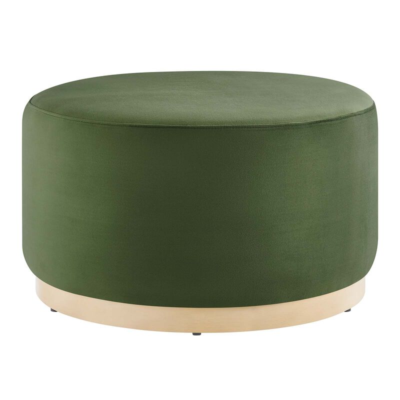 Tilden Large 29" Round Performance Velvet Upholstered Ottoman image number 0