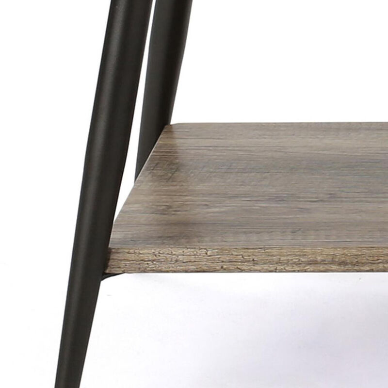 HomeRoots 43" Gray and Black Wood Coffee Table image number 3