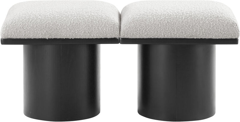 Meridian Furniture Pavilion Cream Boucle Fabric Bench