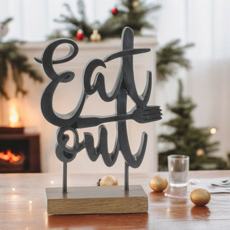 "Eat Out" Sign – Rustic Kitchen or Patio Décor for Dining Spaces