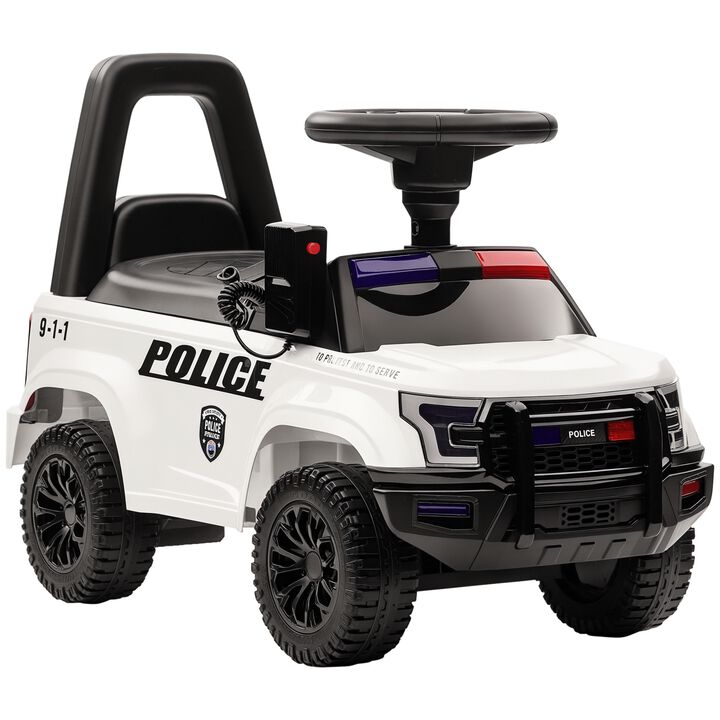 BreeBe Police Ride On Car for Kids with Working PA System and Horn
