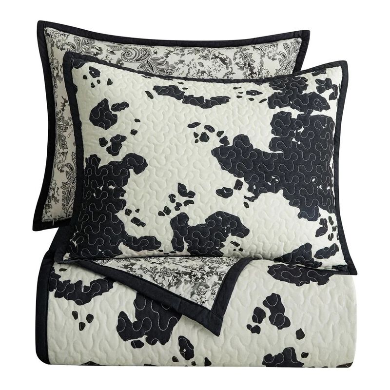 Clara Cowhide Twin Reversible Quilt Set image number 0