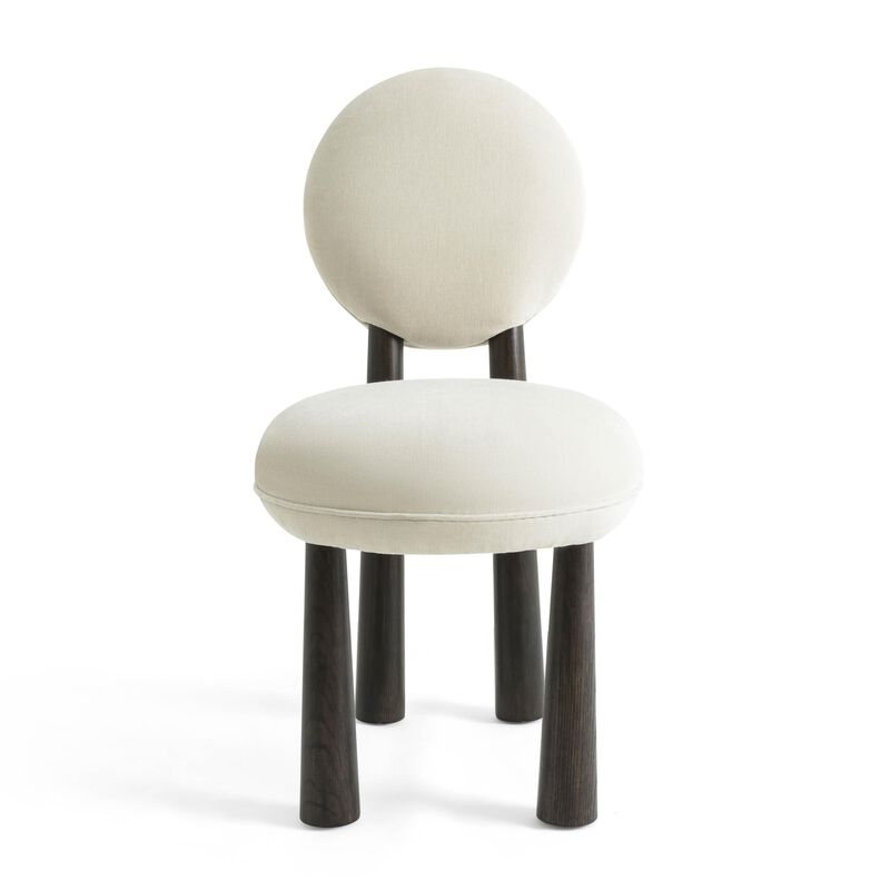 Tov Furniture Sulley Cream Chenille Dining Chair image number 2
