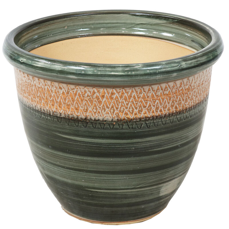 Sunnydaze Purlieu Ceramic Planter - 15"