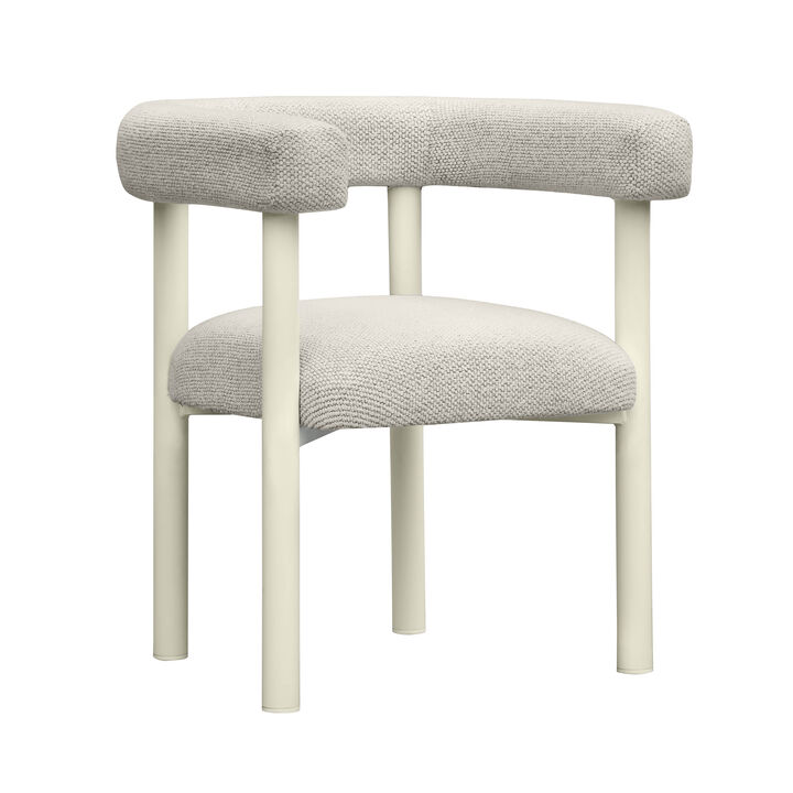 Jackie Cream Outdoor Textured Dining Chair