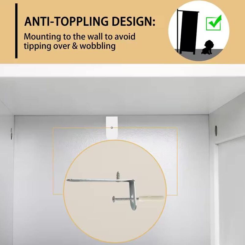 Hivvago Modern Farmhouse 4-Drawer Bathroom Linen Cabinet in White Wood Finish