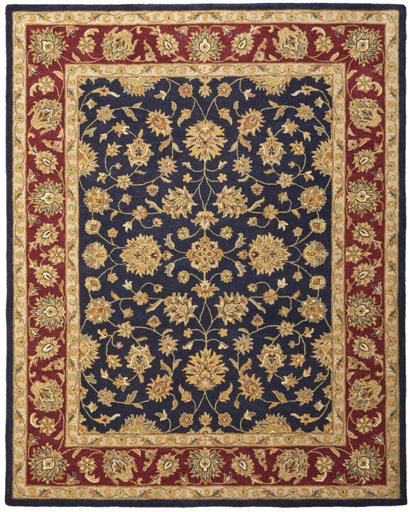 HomeRoots 5' X 8' Blue Red And Gold Oriental Hand Tufted Area Rug