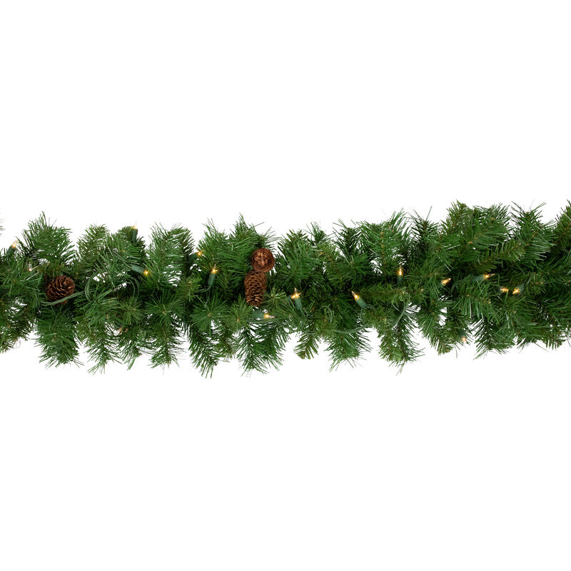 9' x 12" Pre-Lit Dakota Red Pine Artificial Christmas Garland - Clear Dura Lights