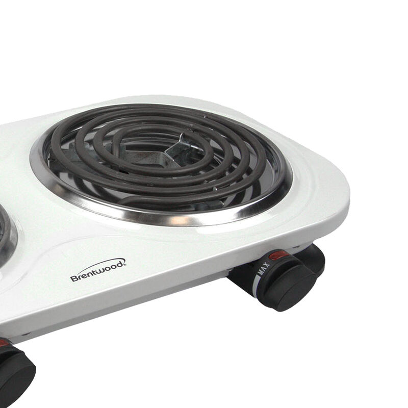Brentwood Electric 1500W Double Burner - White