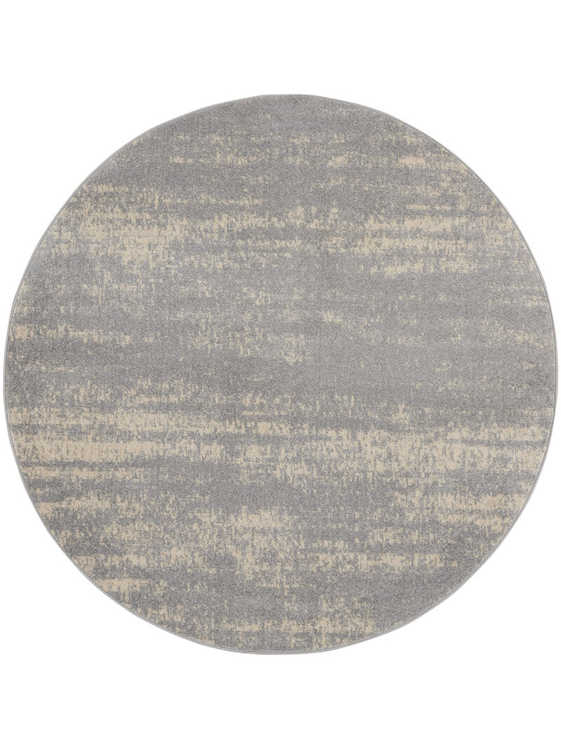 Nourison Essentials NRE03 Gray/Beige 6' x Round Rug