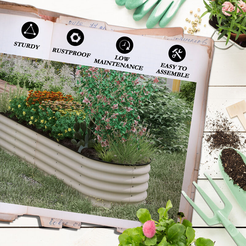 Hivvago Raised Metal Garden Bed with Safety Edges image number 6