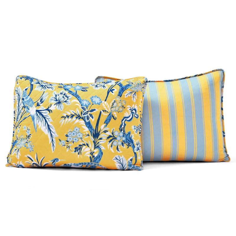 Elegant Peacocks Floral Quilt Set &ndash; Microfiber Lightweight Coverlet