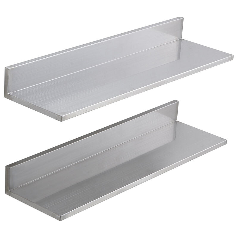 Stainless Steel Floating Shelves for Kitchen, Bar, or Restaurant, Set of 2