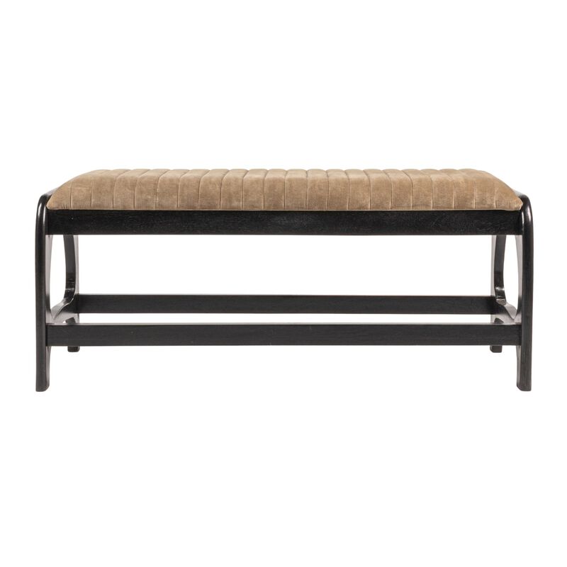 Mango Wood Arch Bench with Boucle Seat image number 3