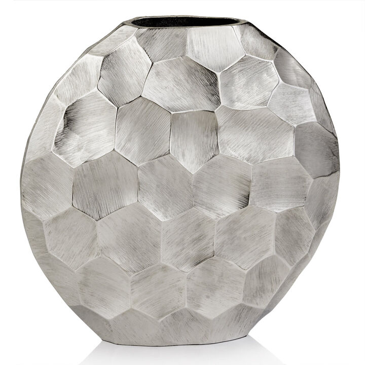 Homezia Artistic Rough Silver Round Vase